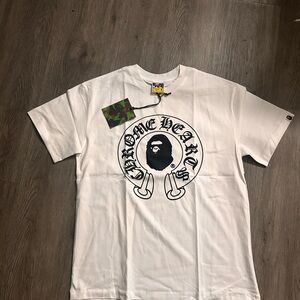 White Bape x chrome heart shirt